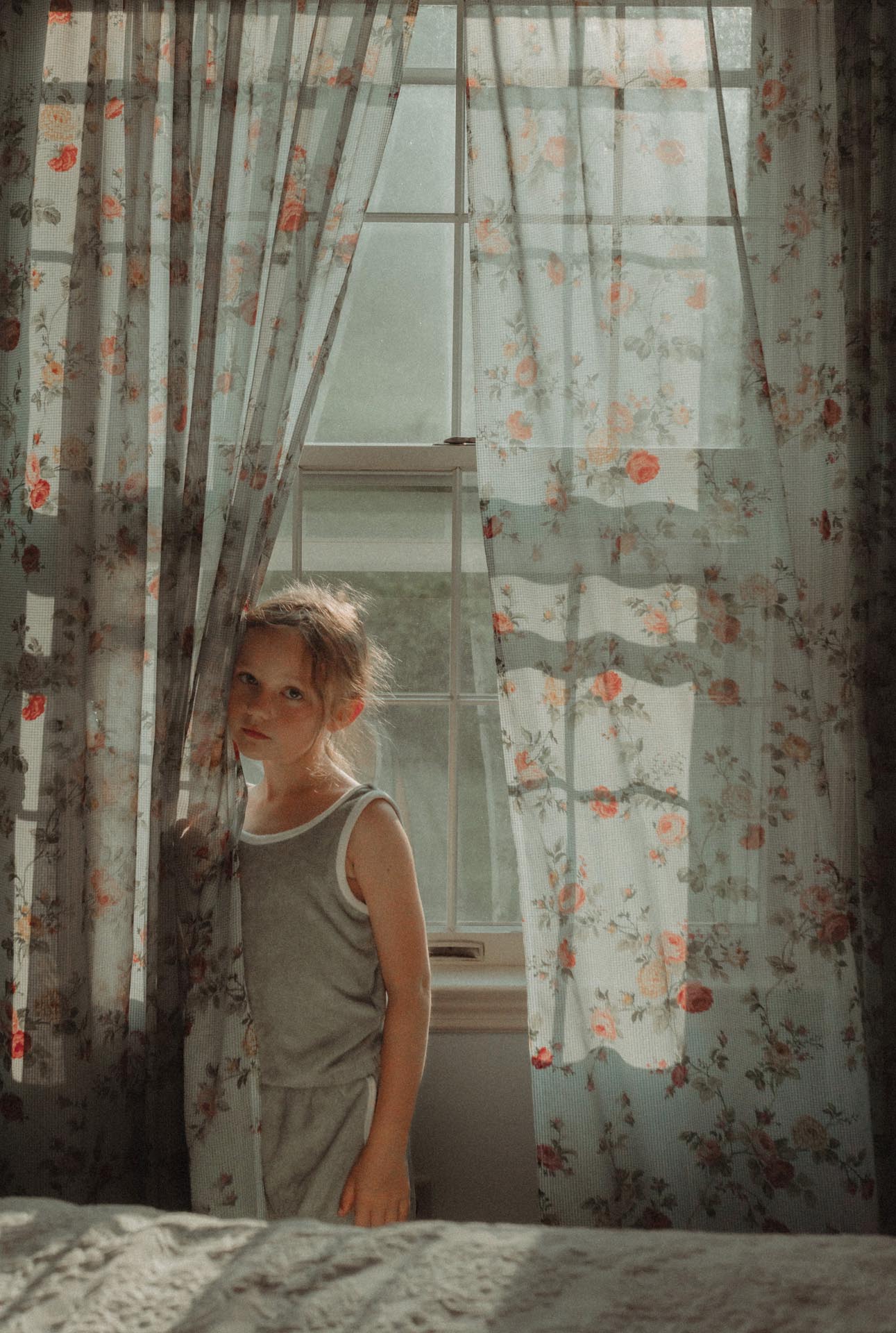ChildrenPortrait_Hughes_s-2_392 Best portrait photographer image of girl and curtains