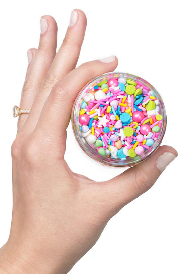 greetabl-sprinkles Hand holding sprinkles, client gifts