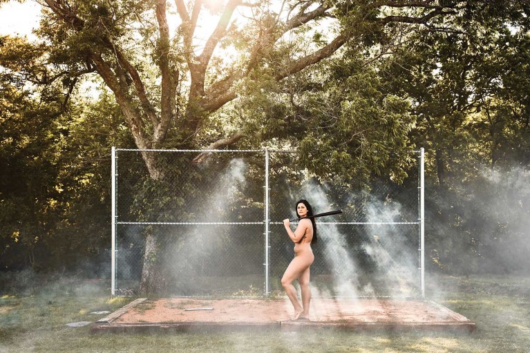 Naked female softball player photo by female sports photographer Hana Asano