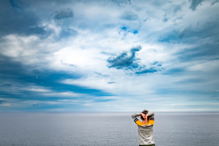Perfect sky exposure of blue cloudy sky