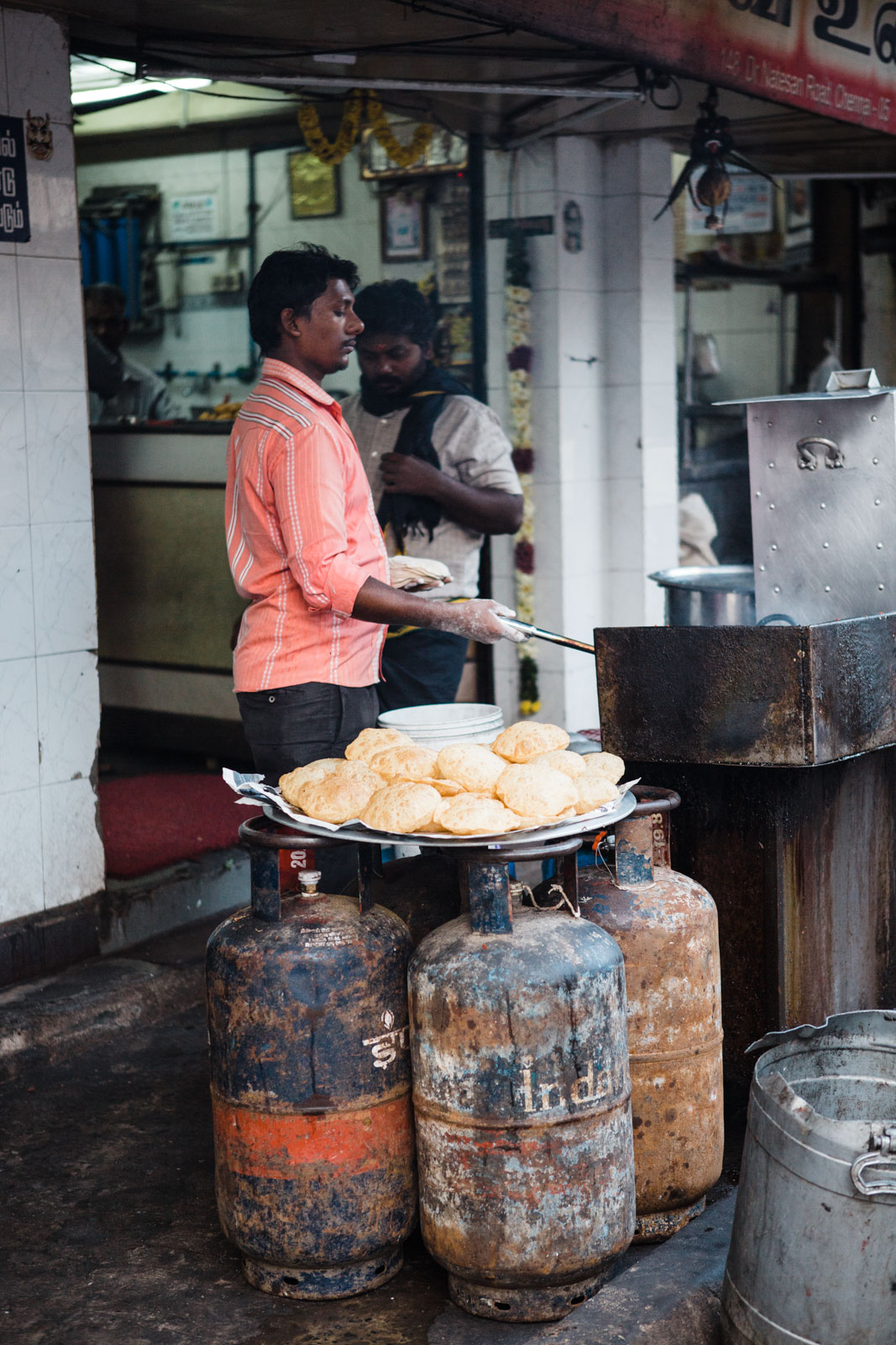 Man cooking in Channai India, travel photo