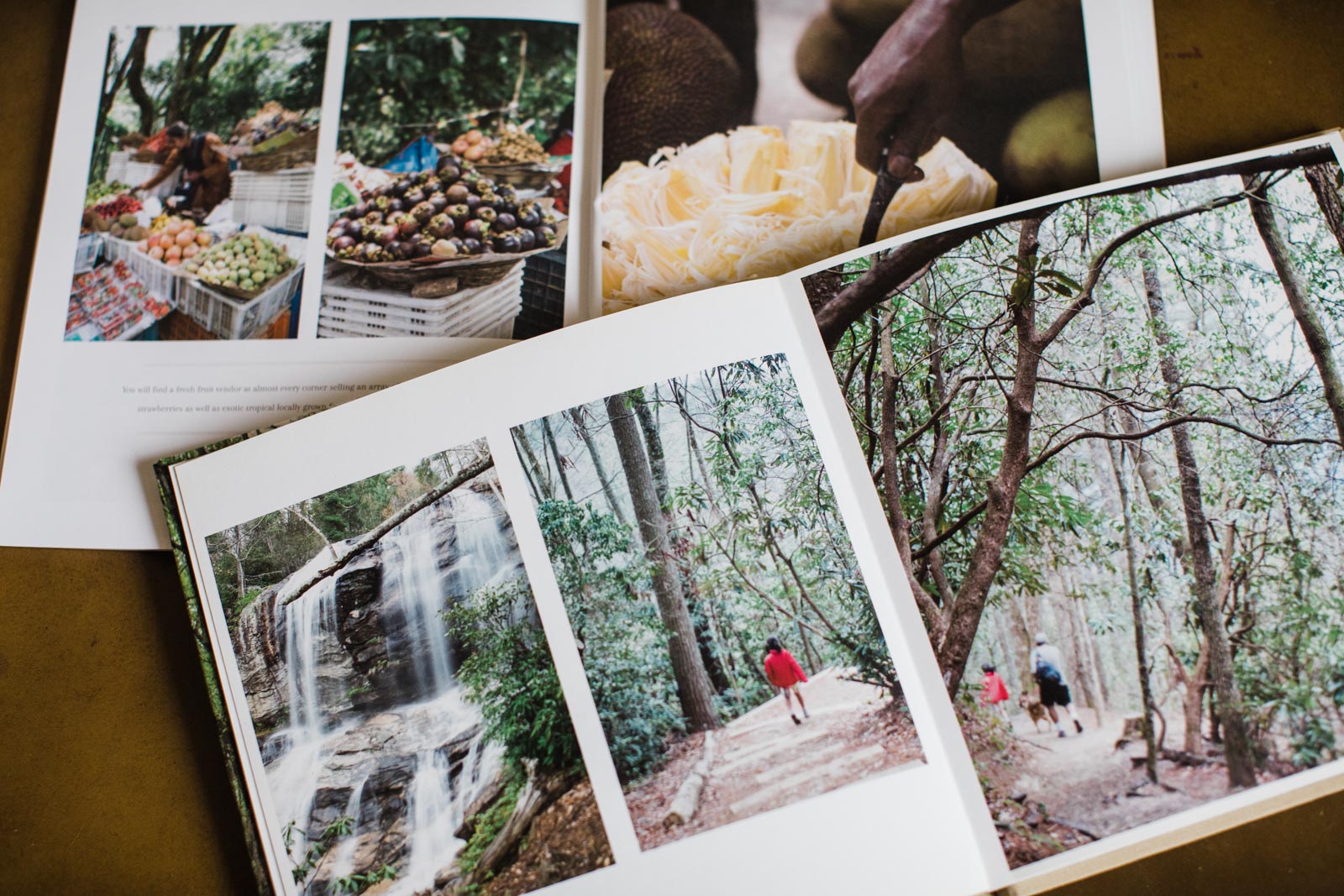 Travel photography printed in a book