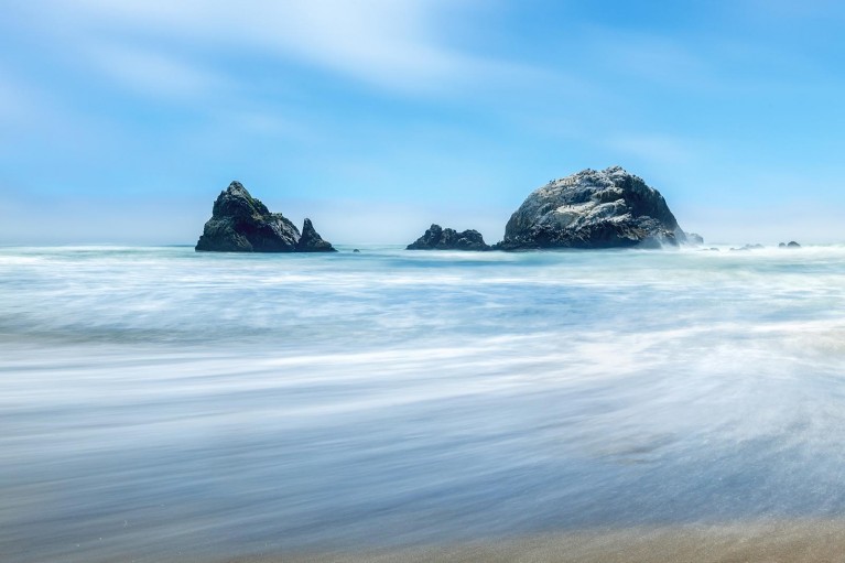 A long exposure image taken at Sutro Baths