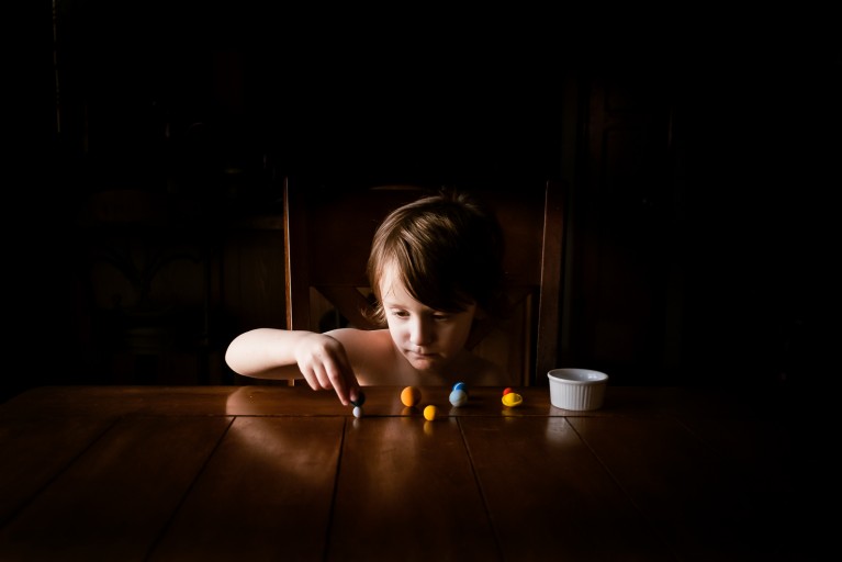 Photographing struggle - autistic child photographed quietly