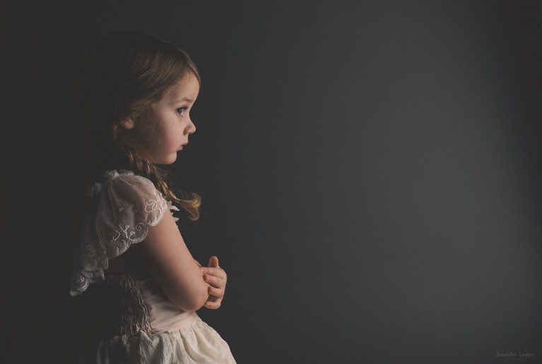 photo of girl in braids turned to the side by Jennifer Lappe