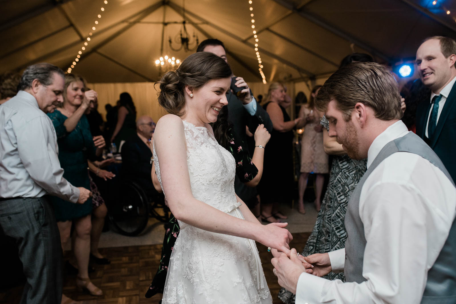 Second-Shooter-Blog-Click-by-Mariah-Fisher-22 Bride and groom at a wedding reception shot by a second photographer.