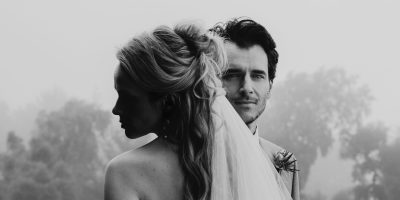 Portrait of bride and groom wins best wedding photo